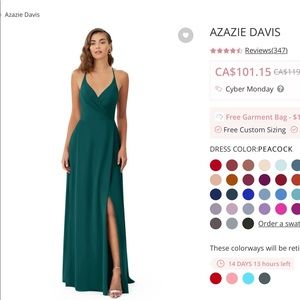 Azazie size 6 bridesmaid dress